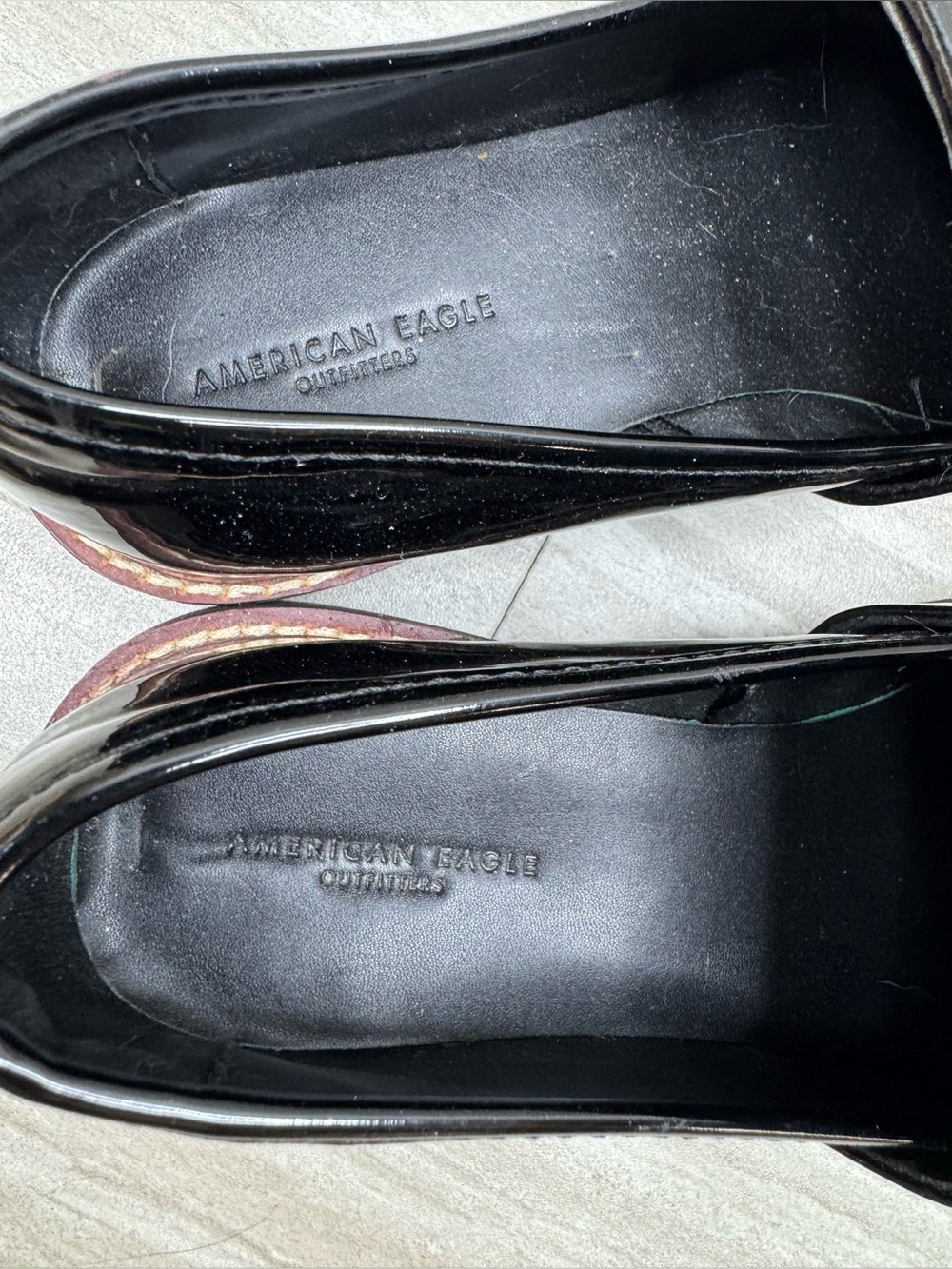 NEW American Eagle Outfitters Black Patent Platform Tassel Loafers Size 6 - Picture 8 of 14